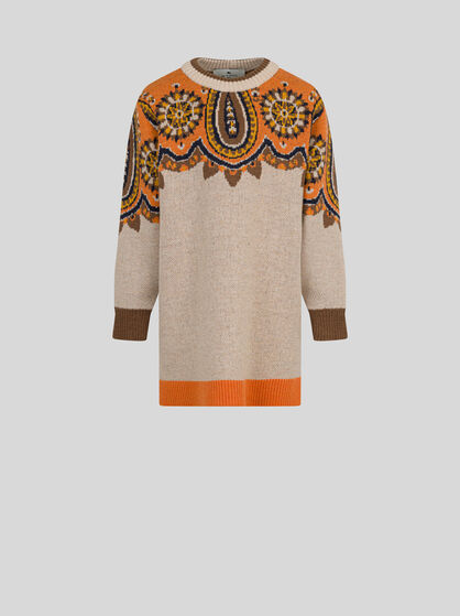 WOOL DRESS WITH JACQUARD MOTIF