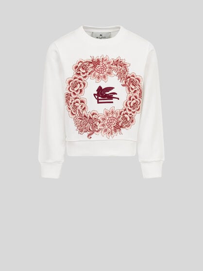 SWEATSHIRT WITH PEGASO AND GARLAND PRINT