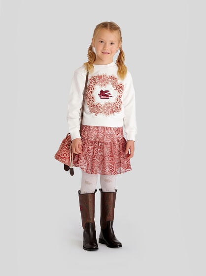 SWEATSHIRT WITH PEGASO AND GARLAND PRINT
