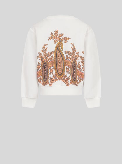 FLORAL PAISLEY COTTON SWEATSHIRT