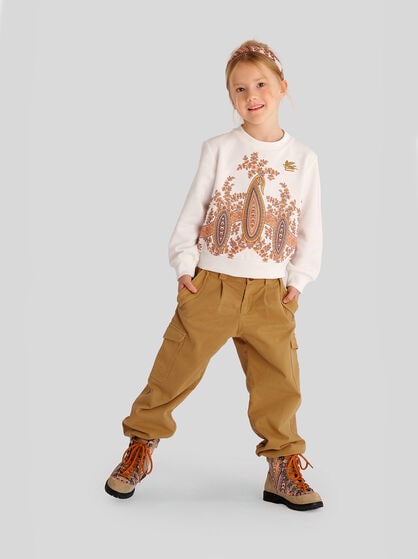 FLORAL PAISLEY COTTON SWEATSHIRT