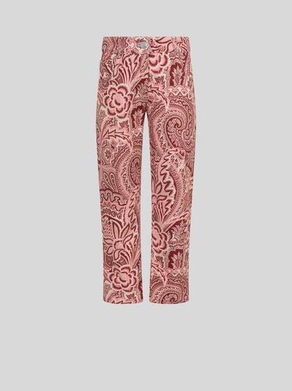 JEANS WITH FLORAL PRINT