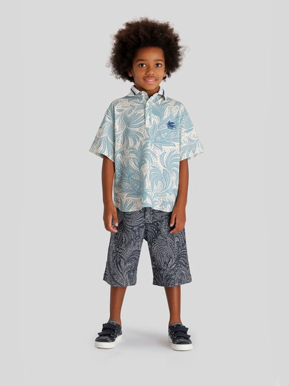 PAISLEY JACQUARD DENIM SHORTS
