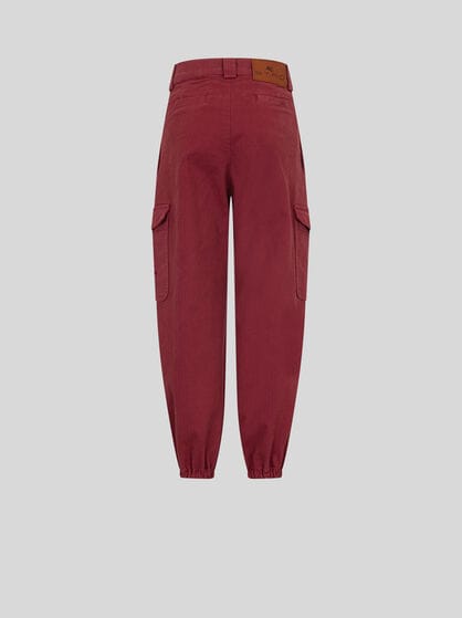 COTTON CARGO TROUSERS WITH CHEVRON PATTERN