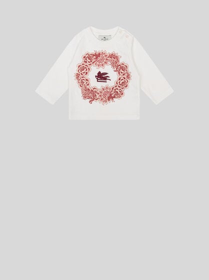 T-SHIRT WITH PEGASO AND GARLAND PRINT