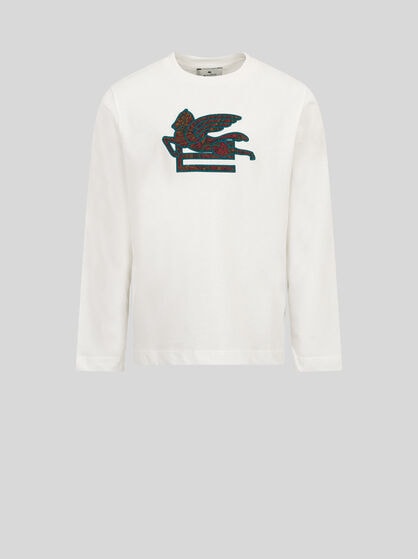 JERSEY T-SHIRT WITH PAISLEY EMBROIDERY