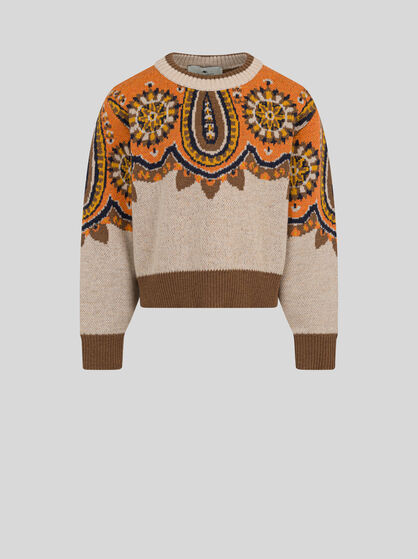 FLORAL PAISLEY WOOL JUMPER
