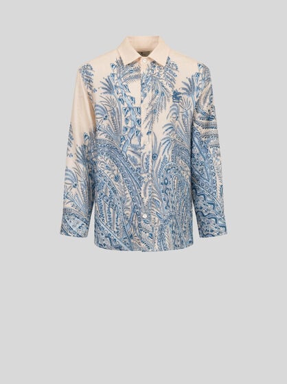 JACQUARD-HEMD AUS SATIN MIT PAISLEY-RAMAGE-PRINT