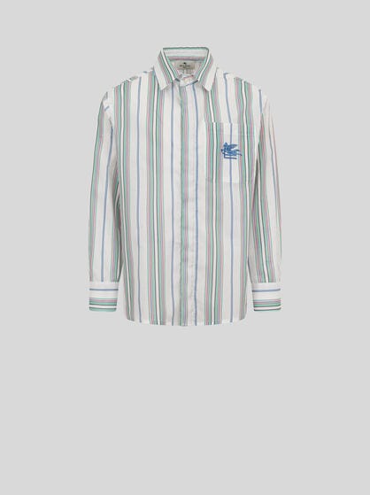STRIPED COTTON MUSLIN SHIRT