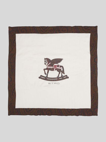 BLANKET WITH PEGASO AND PAISLEY MOTIF