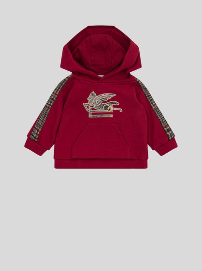 HOODED SWEATSHIRT WITH INLAID PEGASO LOGO