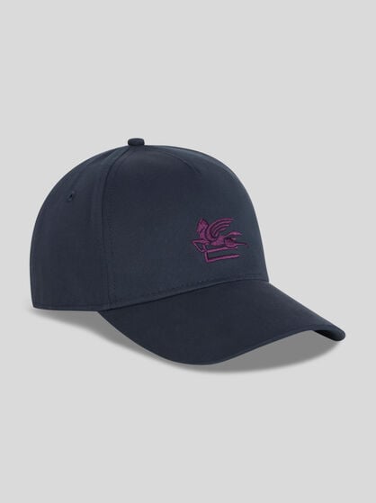 COTTON BASEBALL HAT WITH PEGASO EMBROIDERY