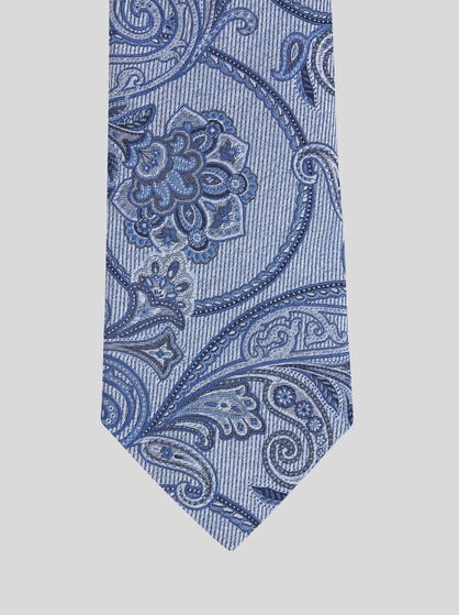 MICRO-STRIPED TIE WITH PAISLEY DETAILING