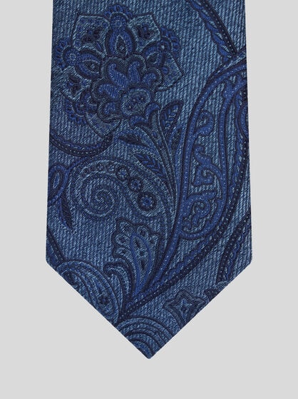 MICRO-STRIPED TIE WITH PAISLEY DETAILING