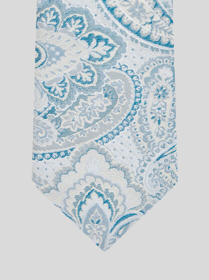 DOTTED SILK TIE WITH PAISLEY