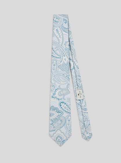 DOTTED SILK TIE WITH PAISLEY