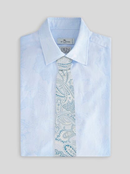 DOTTED SILK TIE WITH PAISLEY