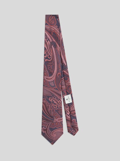 SILK JACQUARD TIE WITH PAISLEY MOTIF