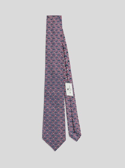 SILK JACQUARD TIE WITH MICRO PAISLEY MOTIF