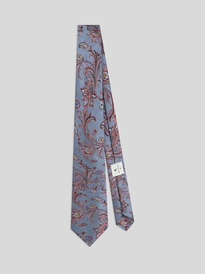 SILK JACQUARD TIE WITH FLORAL PAISLEY MOTIF