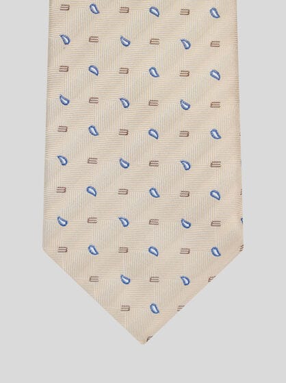 MICRO-PAISLEY AND LOGO TIE