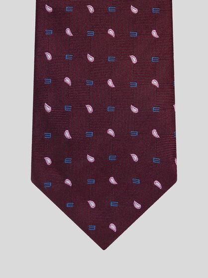 MICRO-PAISLEY AND LOGO TIE