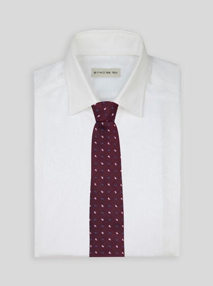 MICRO-PAISLEY AND LOGO TIE