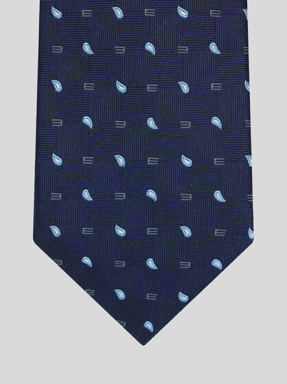 MICRO-PAISLEY AND LOGO TIE