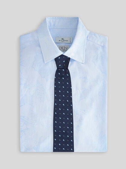 MICRO-PAISLEY AND LOGO TIE