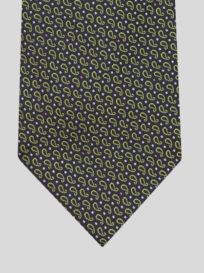 MICRO-PAISLEY SILK JACQUARD TIE