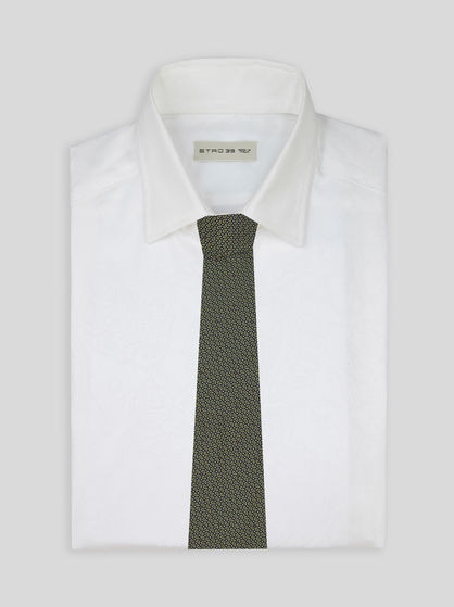 MICRO-PAISLEY SILK JACQUARD TIE