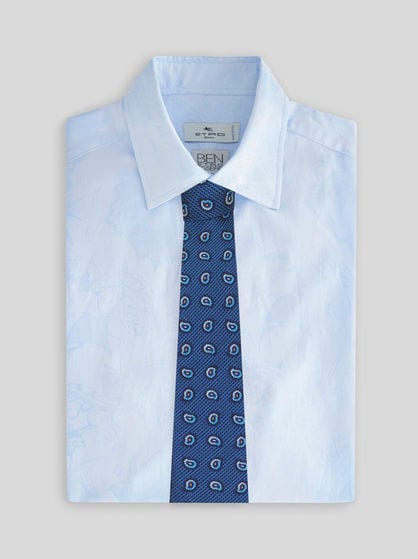 KRAWATTE AUS SEIDENJACQUARD MIT MINI-PAISLEYMUSTER