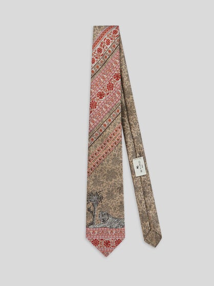 TIE WITH PLACED DESIGNS
