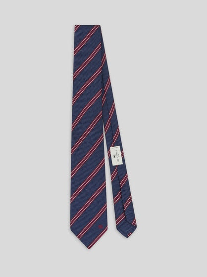 CRAVATE EN JACQUARD DE SOIE À RAYURES
