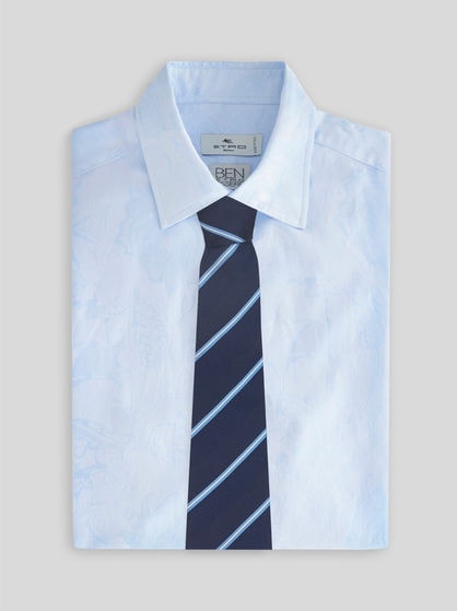 CORBATA DE SEDA A RAYAS JACQUARD