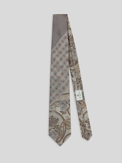 PATCHWORK SILK TIE