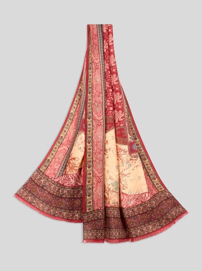 WOOL AND SILK SCARF WITH DESIGN
