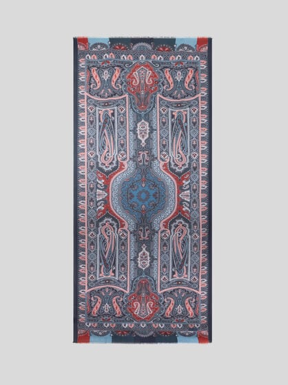 PRINTED CASHMERE AND SILK SCARF