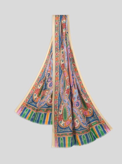 PAISLEY WOOL AND SILK SCARF