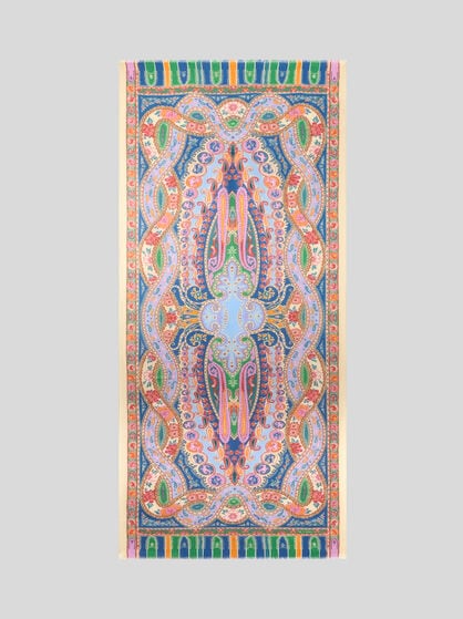 PAISLEY WOOL AND SILK SCARF