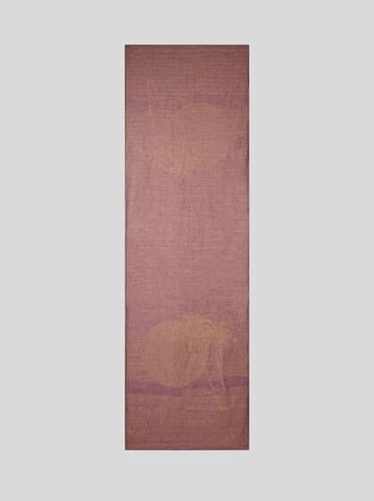 SILK-BLEND SCARF WITH PALM-TREE MOTIF