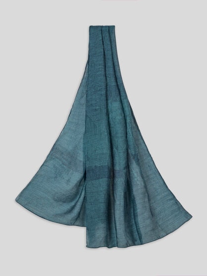 SILK-BLEND SCARF WITH PALM-TREE MOTIF