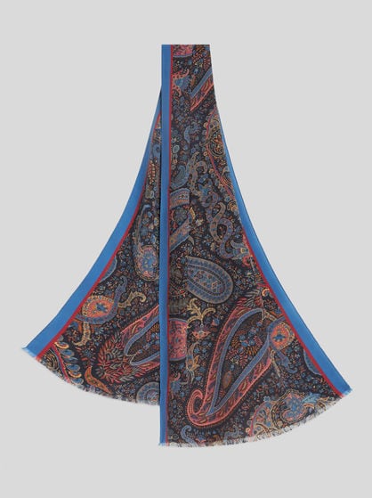 ÉCHARPE PAISLEY MULTICOLORE EN SOIE