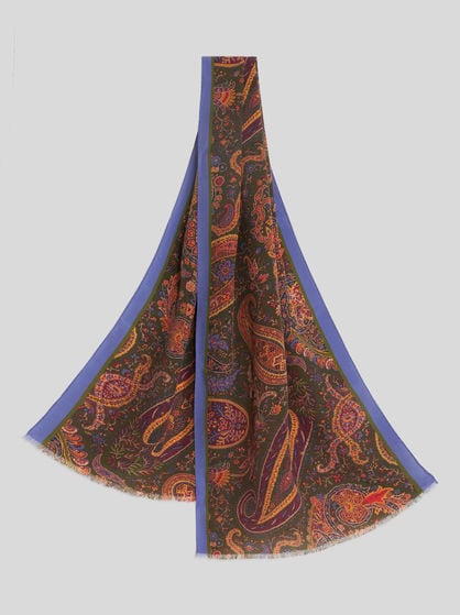 MEHRFARBIGER PAISLEY-SCHAL AUS SEIDE
