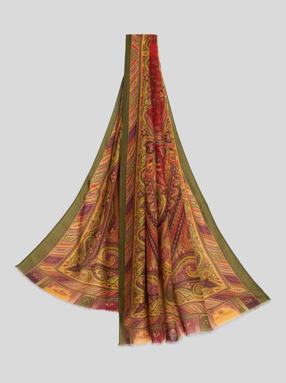 PAISLEY CASHMERE-BLEND SCARF