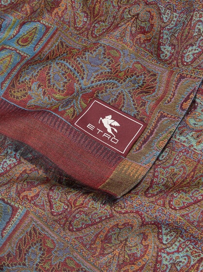 WOOL AND SILK JACQUARD SCARF