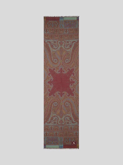 WOOL AND SILK JACQUARD SCARF