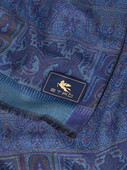 WOOL AND SILK JACQUARD SCARF
