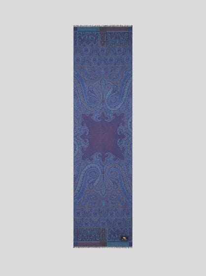 WOOL AND SILK JACQUARD SCARF
