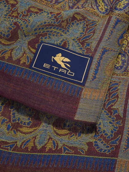 WOOL AND SILK JACQUARD SCARF